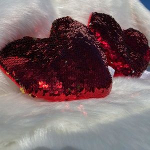 🥰💛Sequin Valentine Heart Plush Cushion Pair❤️😍
